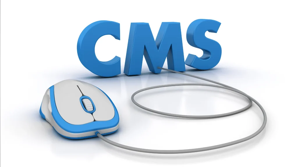 A representation of custom CMS SEO migration with a mouse and the CMS letters.