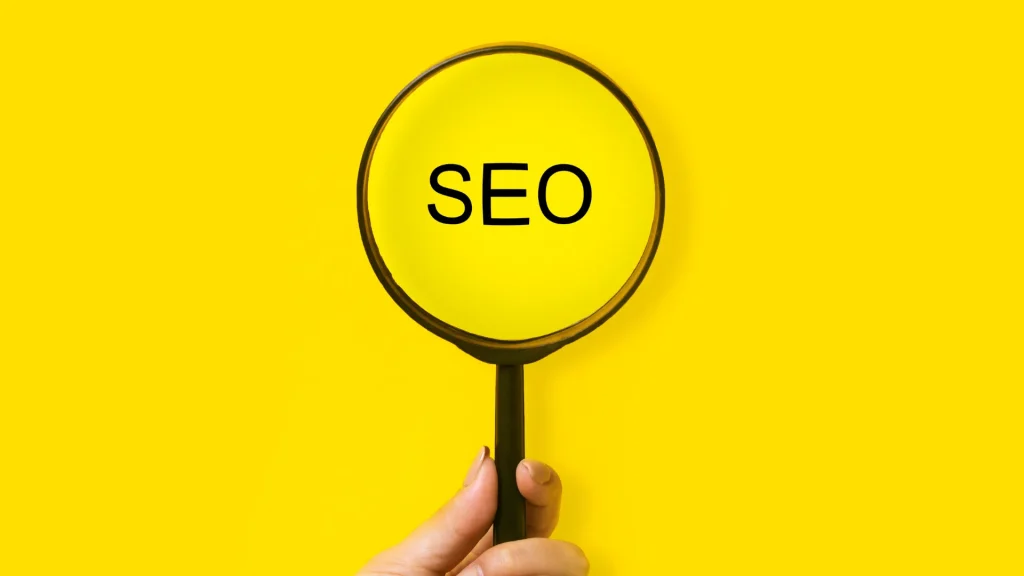 SEO strategy for doctors highlighted under a magnifying glass, showing the importance of detailed optimization for success.
