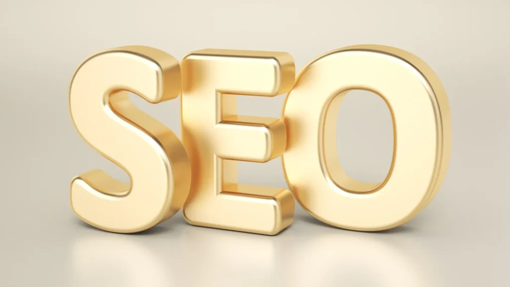 SEO strategy for doctors portrayed through golden letters symbolizing high-value optimization for medical websites