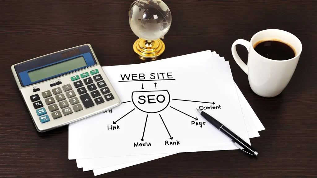 SEO website strategy diagram with essential elements, showcasing planning by experienced SEO Companies in Reading for better rankings.